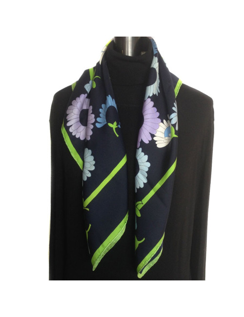 Carré de soie Christian DIOR "marguerites" vintage