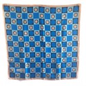 Square of silk Yves Saint Laurent vintage blue and beige
