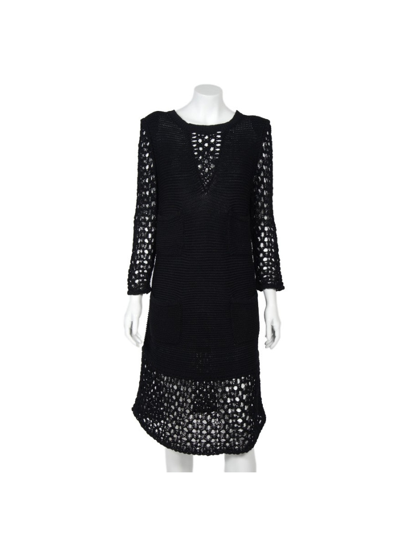 Robe CHANEL T40 crochet noir