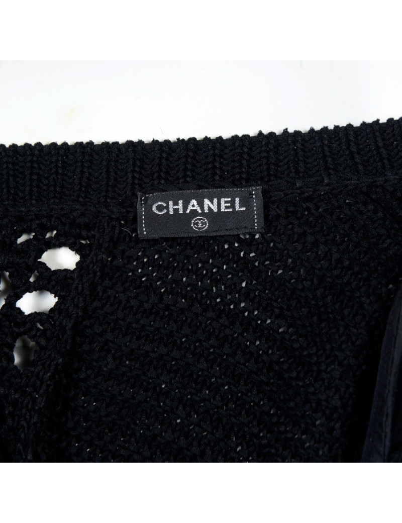 Robe CHANEL T40 crochet noir