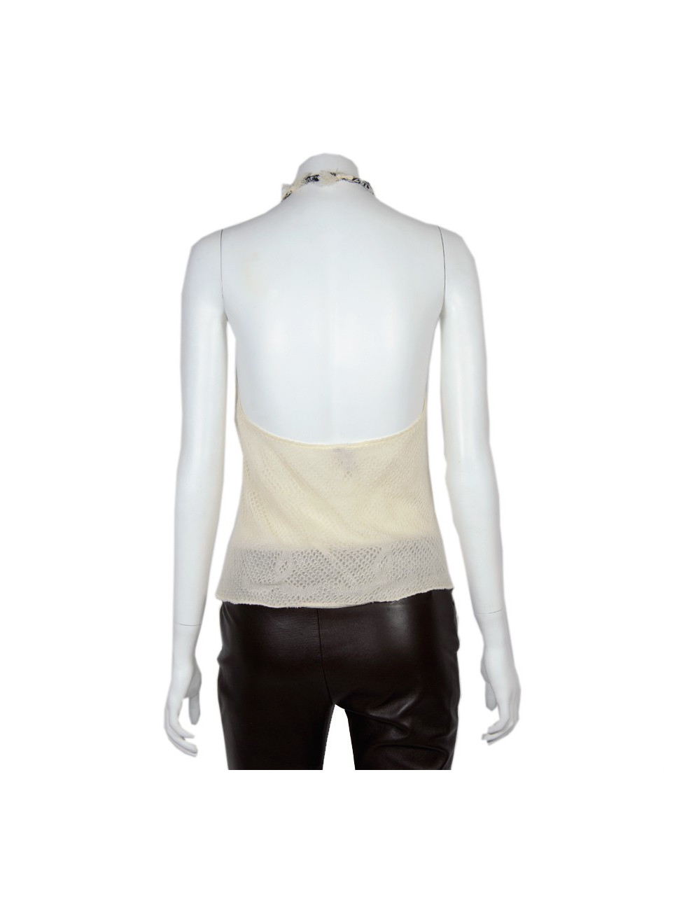 Twin set CHANEL crème en cachemire