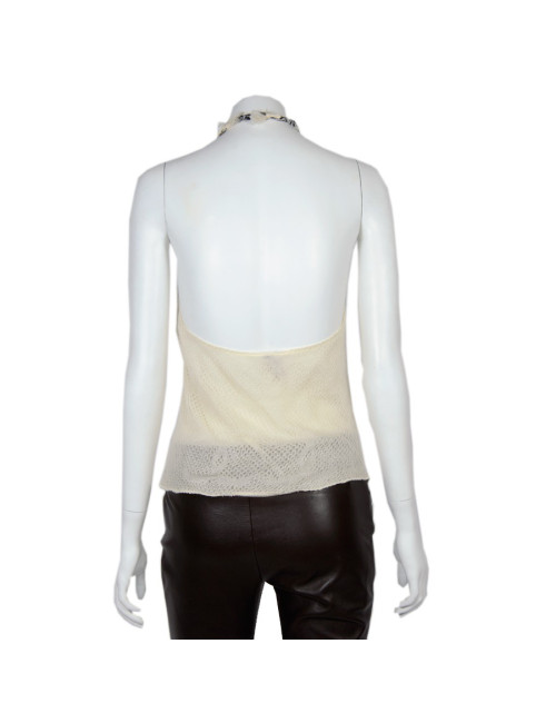 Twin set CHANEL T40 crème en cachemire