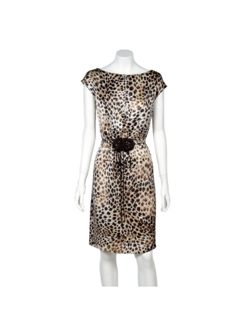 Robe VALENTINO  en soie motif panthère 