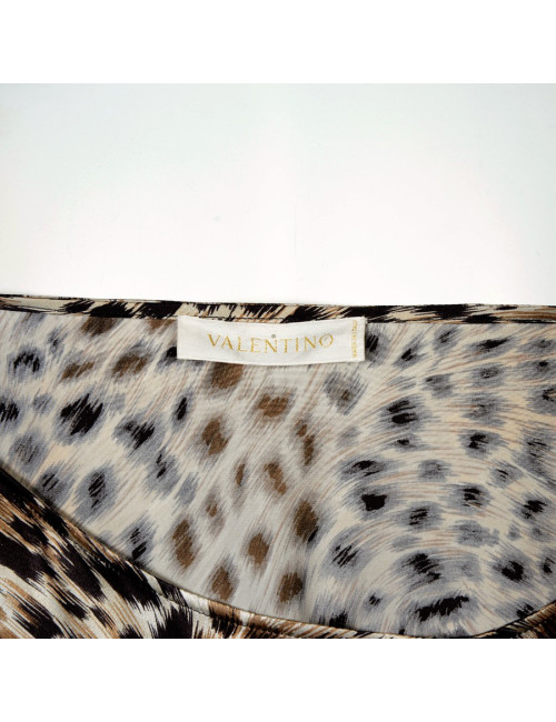 Robe VALENTINO  en soie motif panthère 