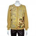 HERMES jacket size M silk and cashmere yellow mustard vintage