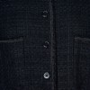 Veste CHANEL T38 tweed noir manches courtes