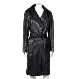 Trench VERSACE Classic black leather