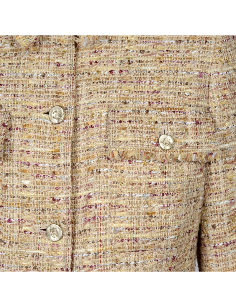 Veste CHANEL t 40 tweed beige