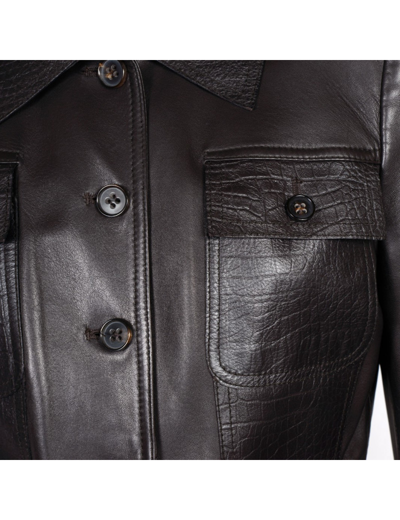 Veste VALENTINO cuir d'agneau marron