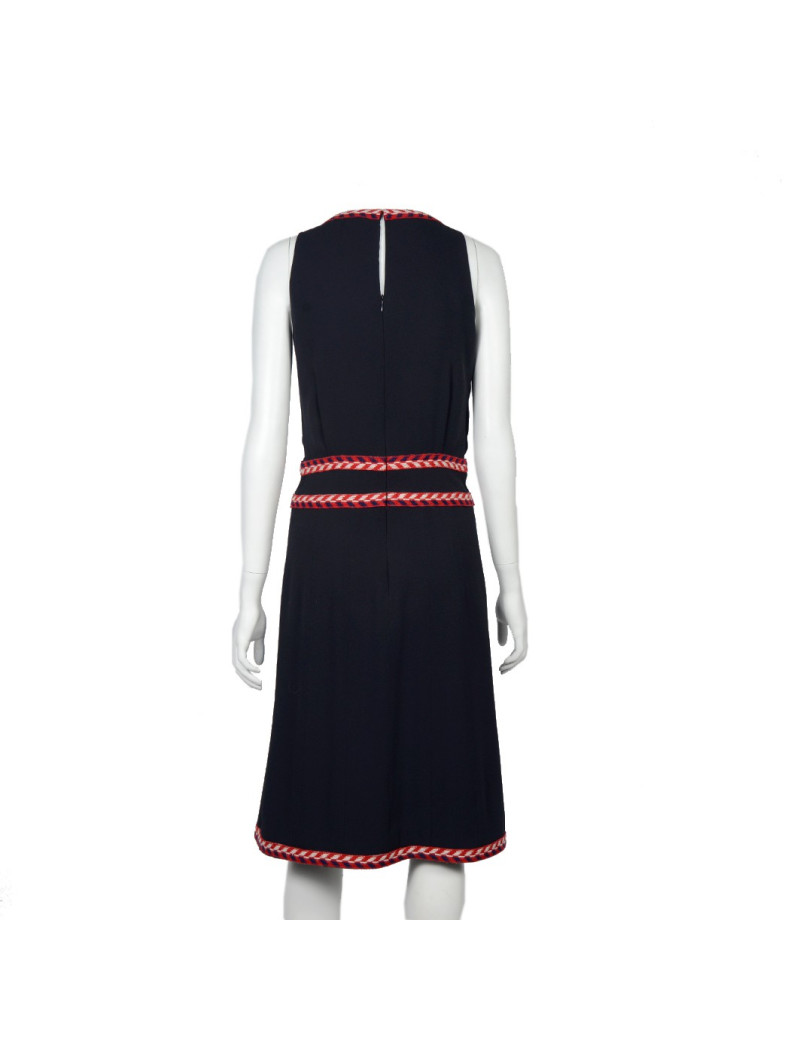 Robe CHANEL T 38 soie bleue marine 