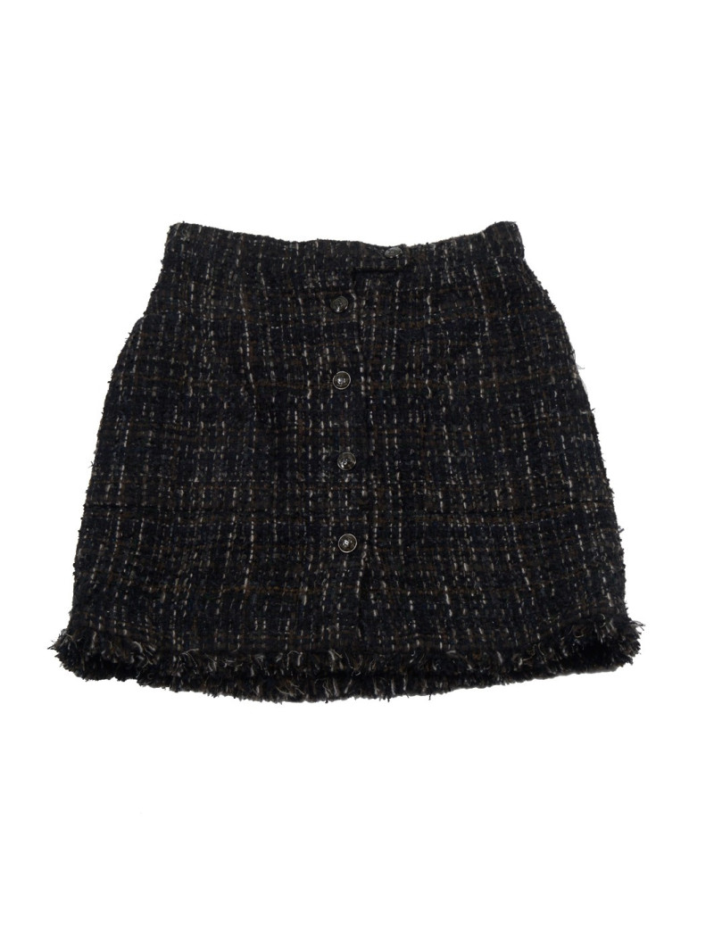 Jupe CHANEL T 42 Tweed marron et noir