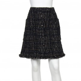 CHANEL T 42 Brown and black Tweed skirt