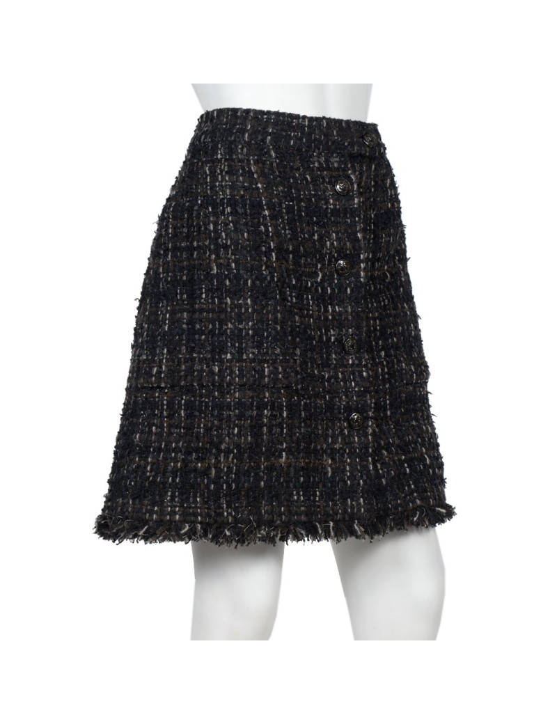 rOBE chanel t 38 bleue marine et liserets rouge et blanc