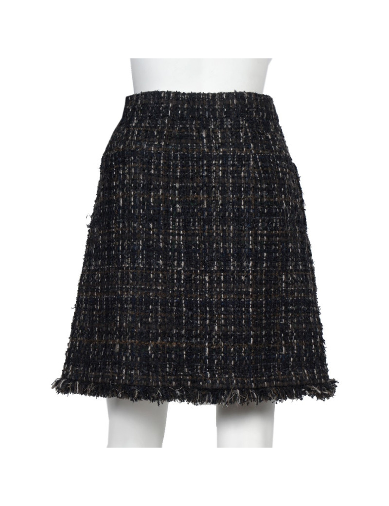 Jupe CHANEL T 42 Tweed marron et noir