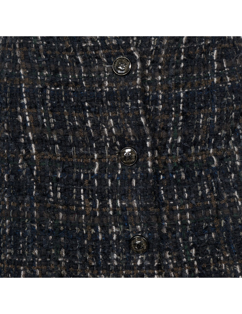 Jupe CHANEL T 42 Tweed marron et noir