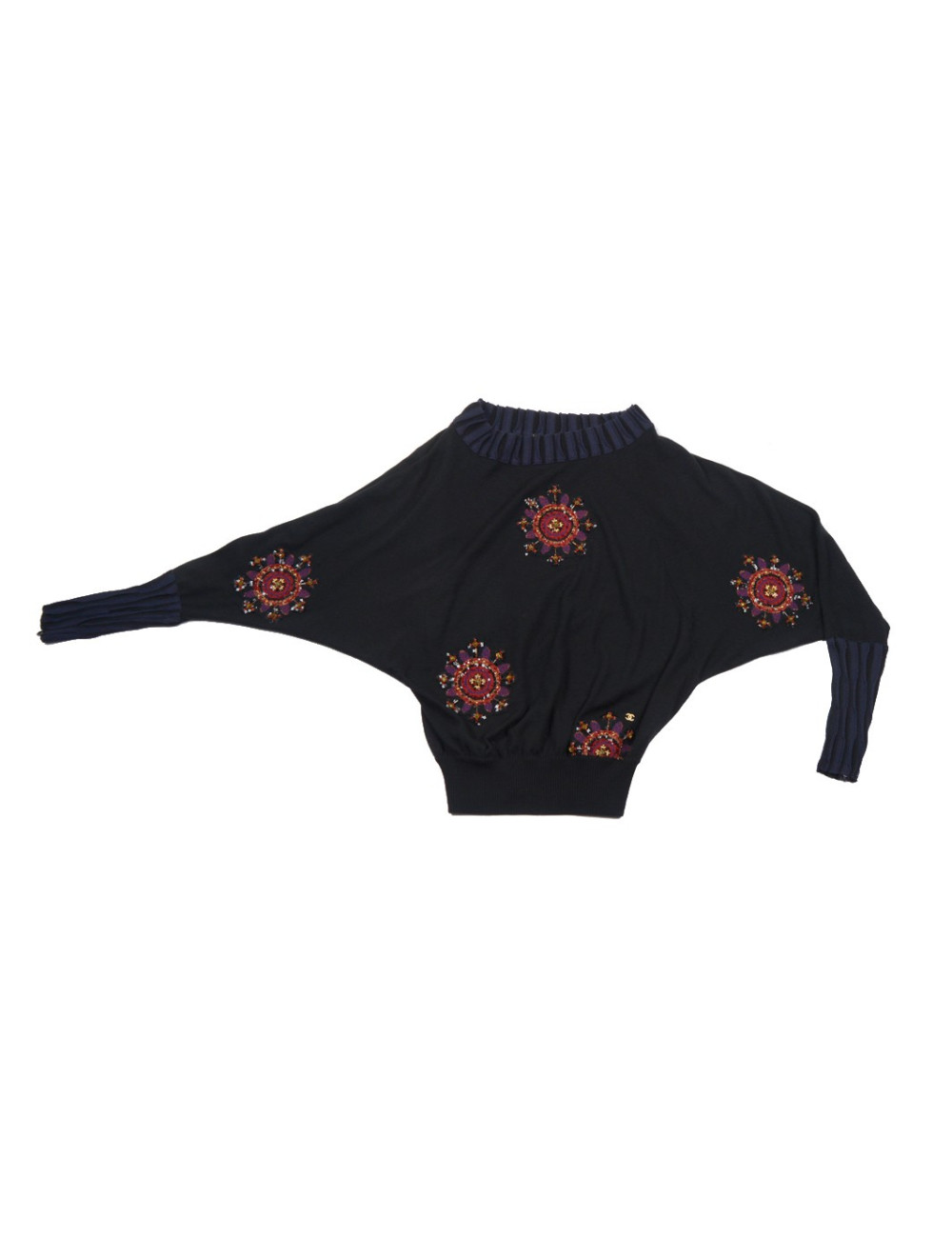 Pull  CHANEL t36 "Paris-Bombay" noir