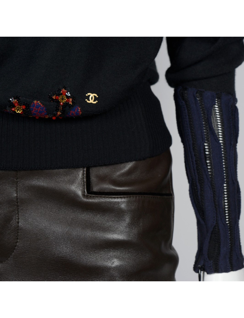 Pull  CHANEL "Paris-Bombay" noir