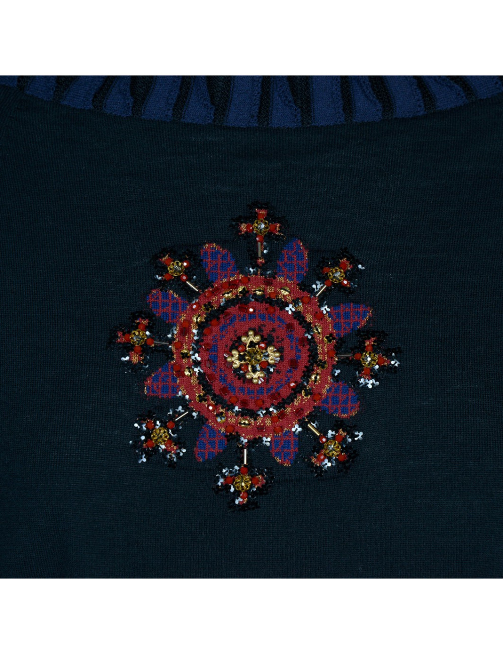 Pull  CHANEL t36 "Paris-Bombay" noir