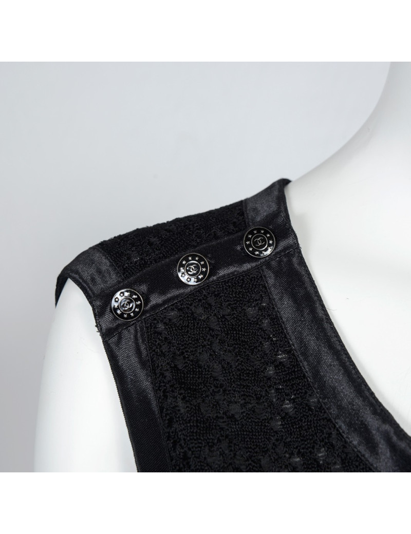 Ensemble CHANEL t 40 robe et veste dentelle noire