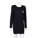 CHANEL sweater dress "Paris-Edinburgh" in black stretch cotton size 42FR