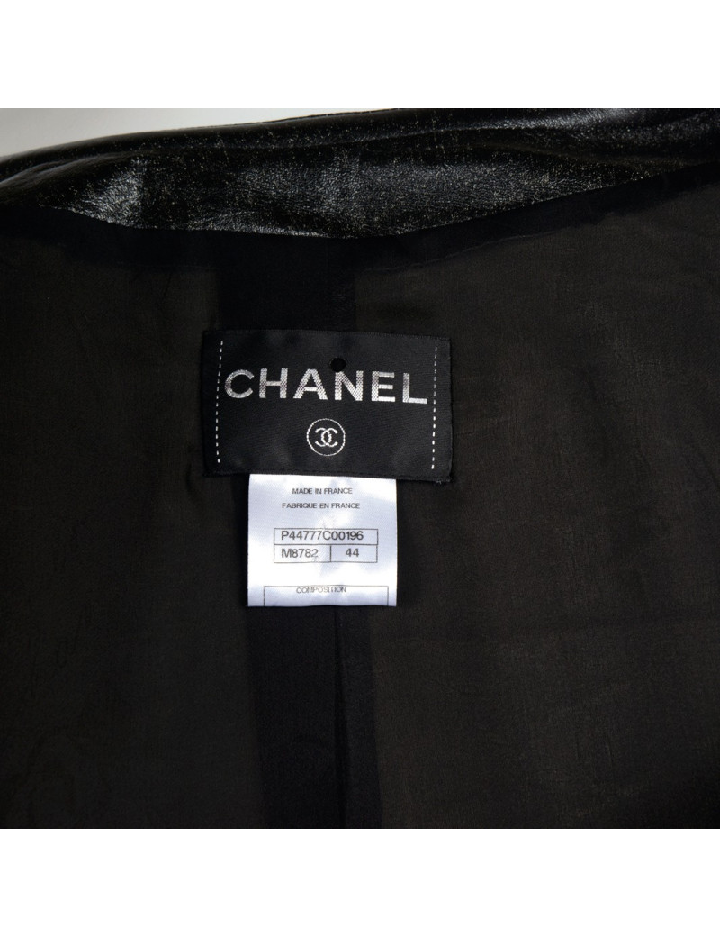 Manteau CHANEL T 44 cuir d'a