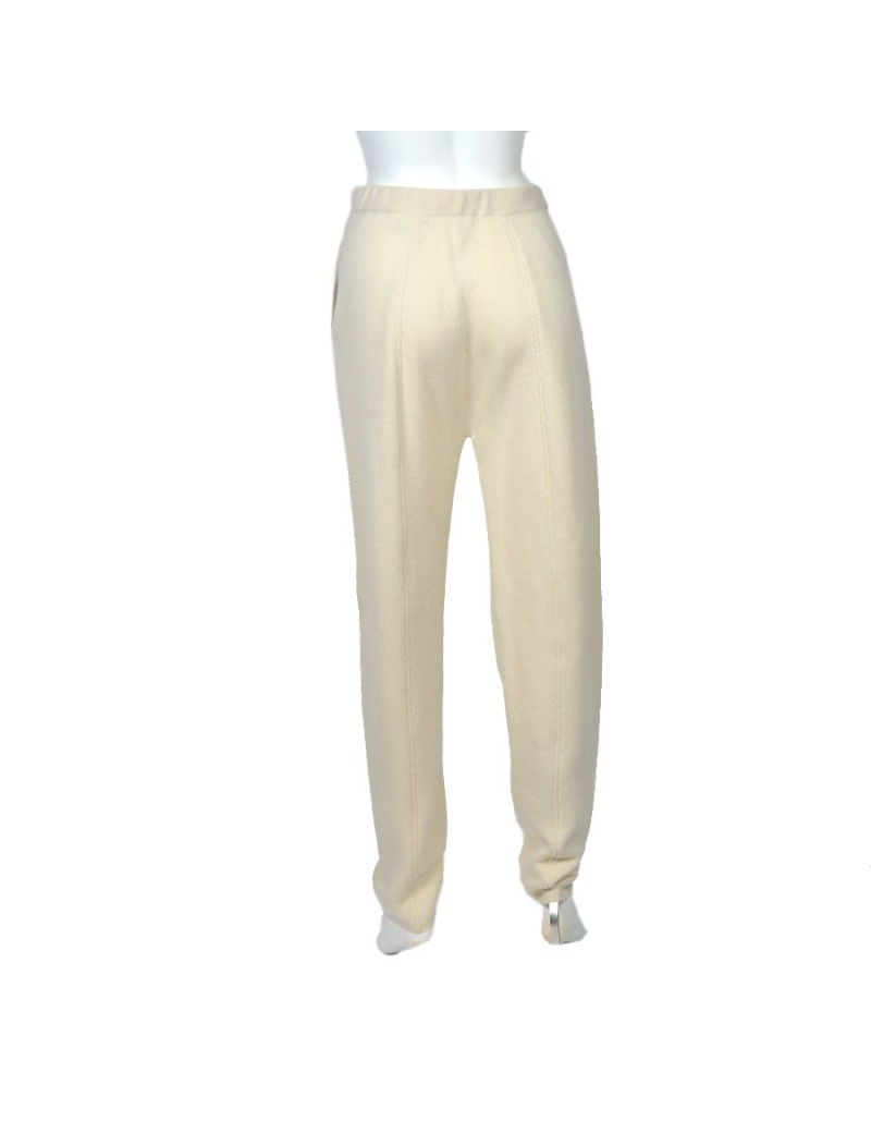 Ensemble blouse et pantalon HERMES soie  et cachemire motifs "plumes"