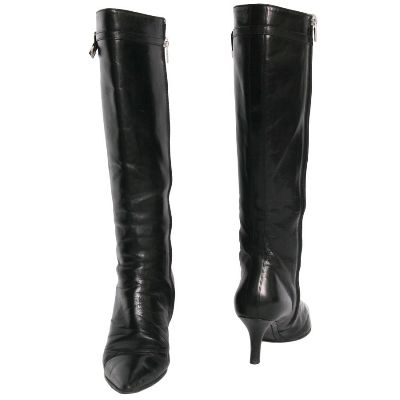 Boots LOUIS VUITTON t 36 1/2 black leather - VALOIS VINTAGE PARIS