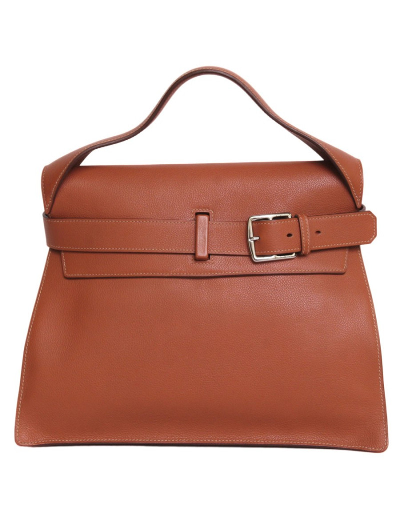 Sac HERMES "Etribelt" en veau grainé beige rosé