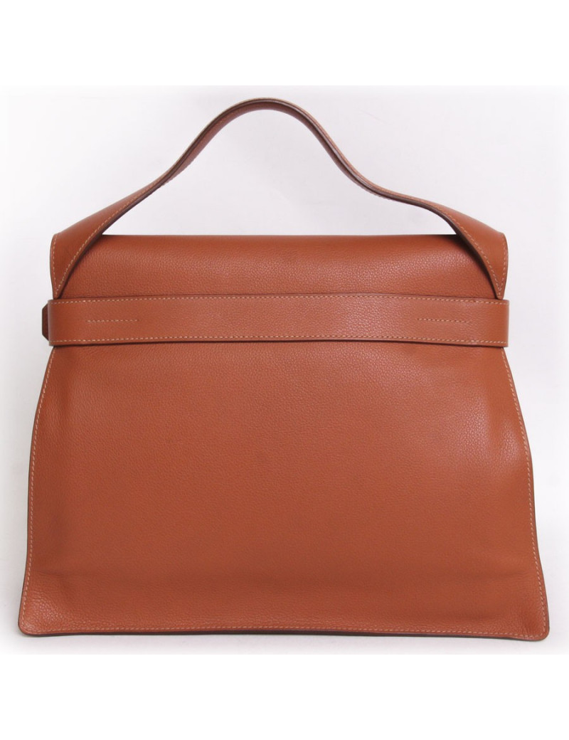 Sac HERMES "Etribelt" en veau grainé beige rosé