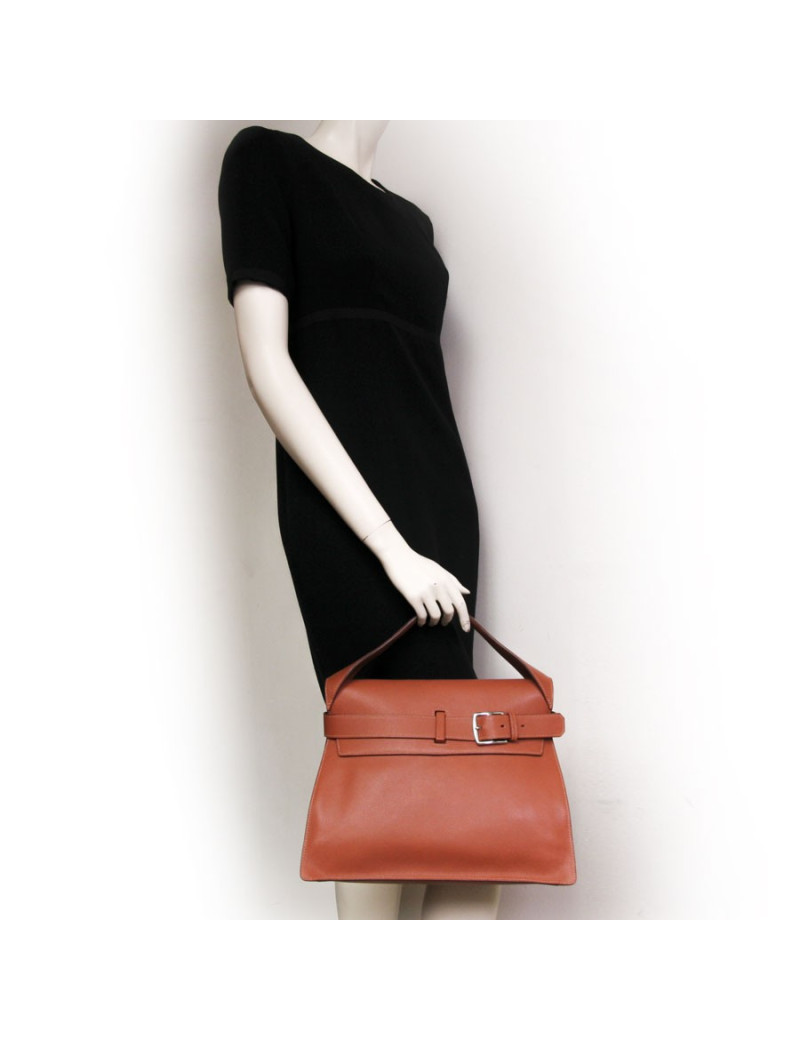 Sac HERMES "Etribelt" en veau grainé beige rosé