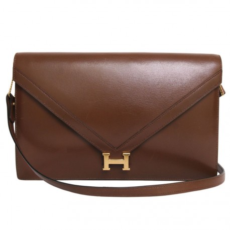 Vintage brown leather HERMES bag - VALOIS VINTAGE PARIS