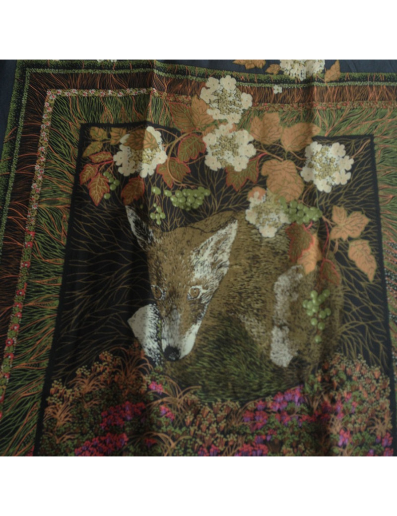 Carré de soie Christian Dior renard  