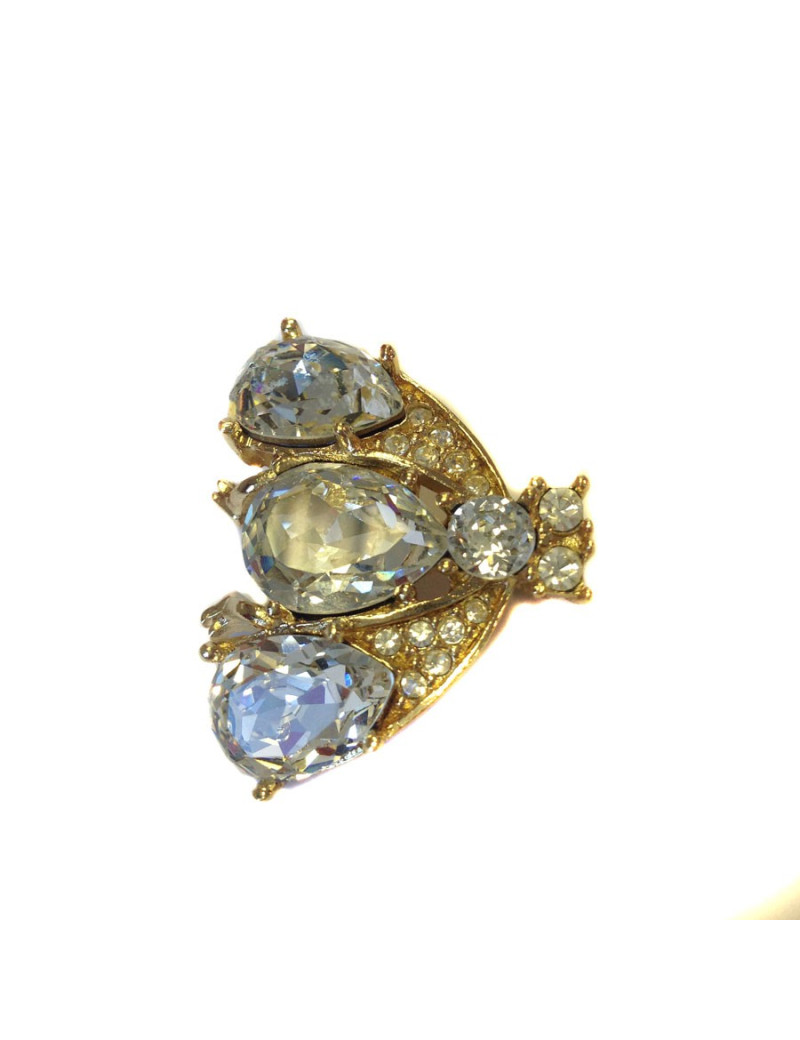 Broche Abeille CHRISTIAN DIOR en strass 