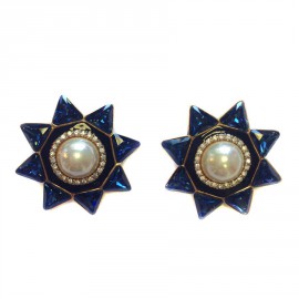 VALENTINO blue star clip-on earrings