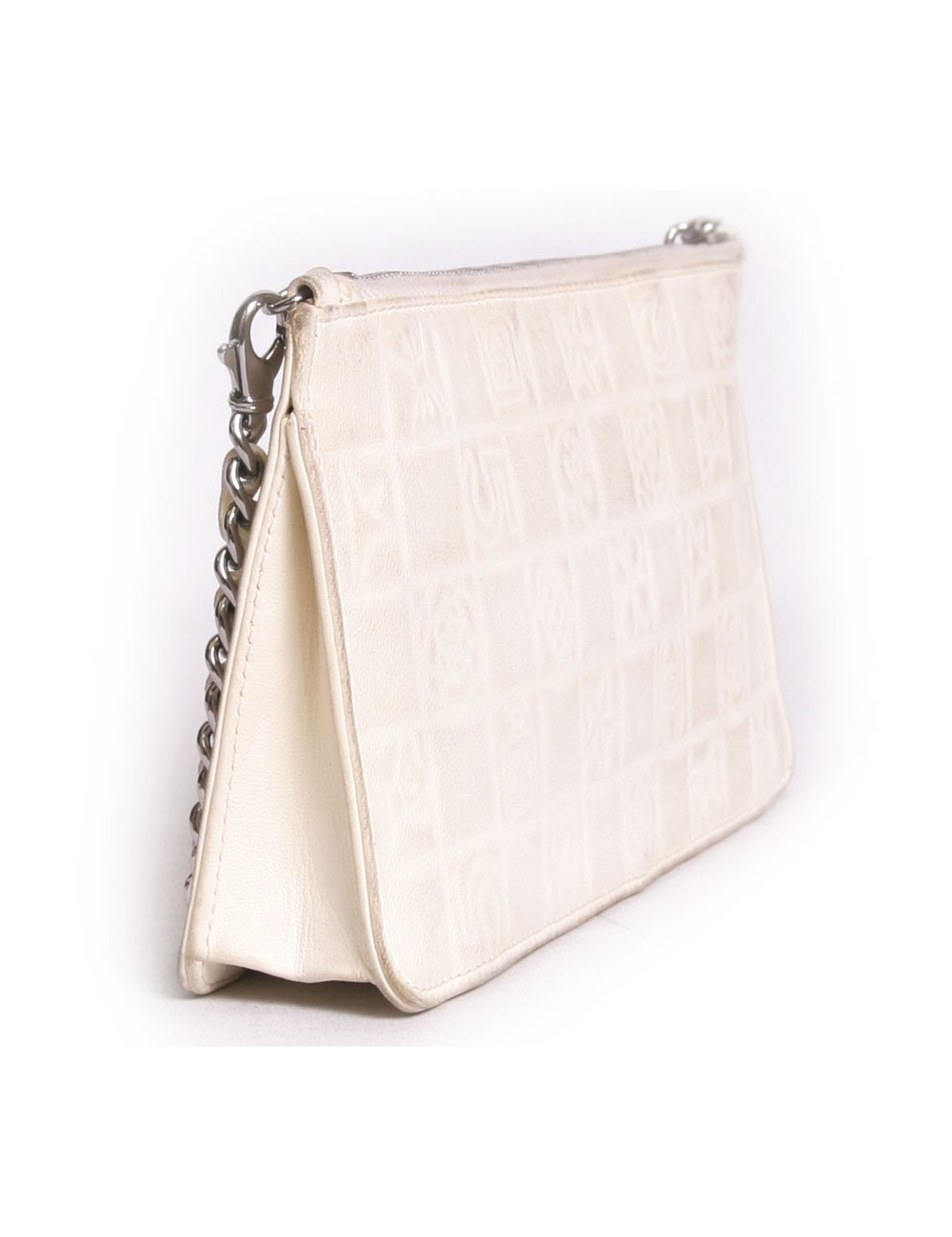 Pochette CHANEL cuir coquille d'oeuf