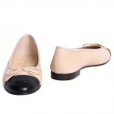 Ballet flats CHANEL T 36 1/2 two-tone beige and black