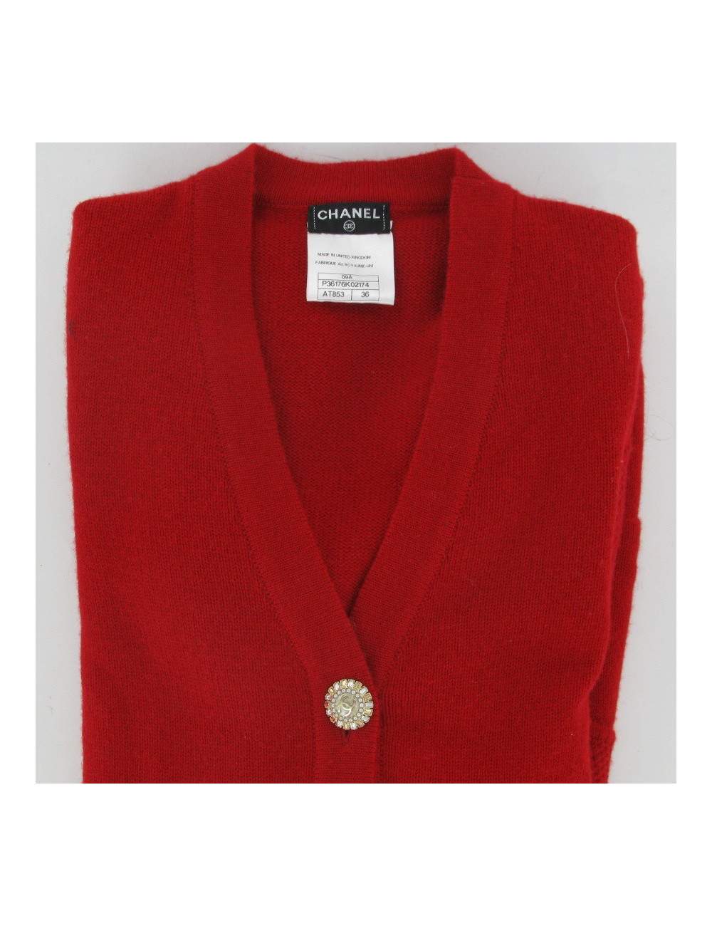 Long waistcoat CHANEL red cashmere