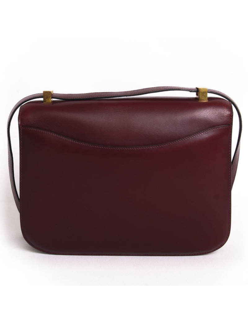 Sac "Constance" HERMES cuir box rouge H 