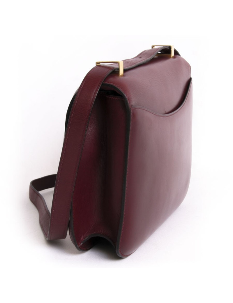 Sac "Constance" HERMES cuir box rouge H 