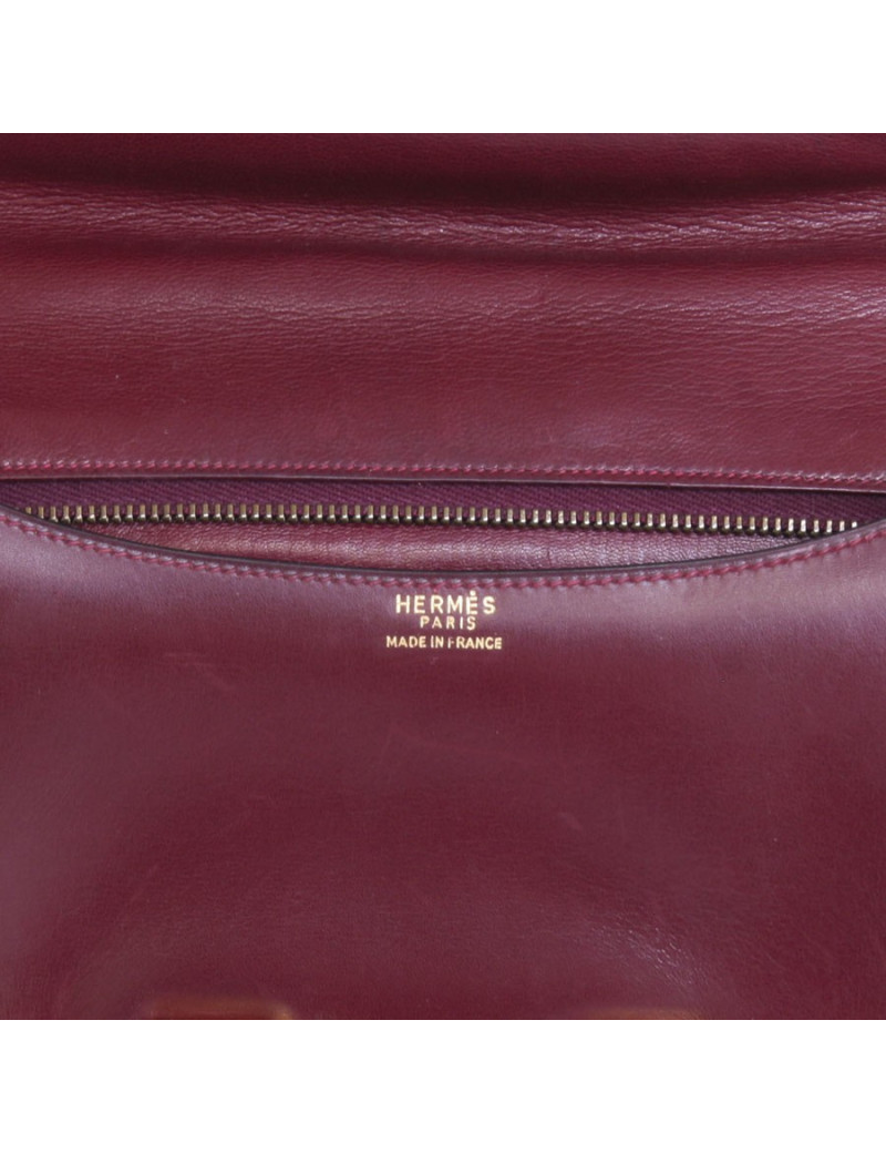 Sac "Constance" HERMES cuir box rouge H 