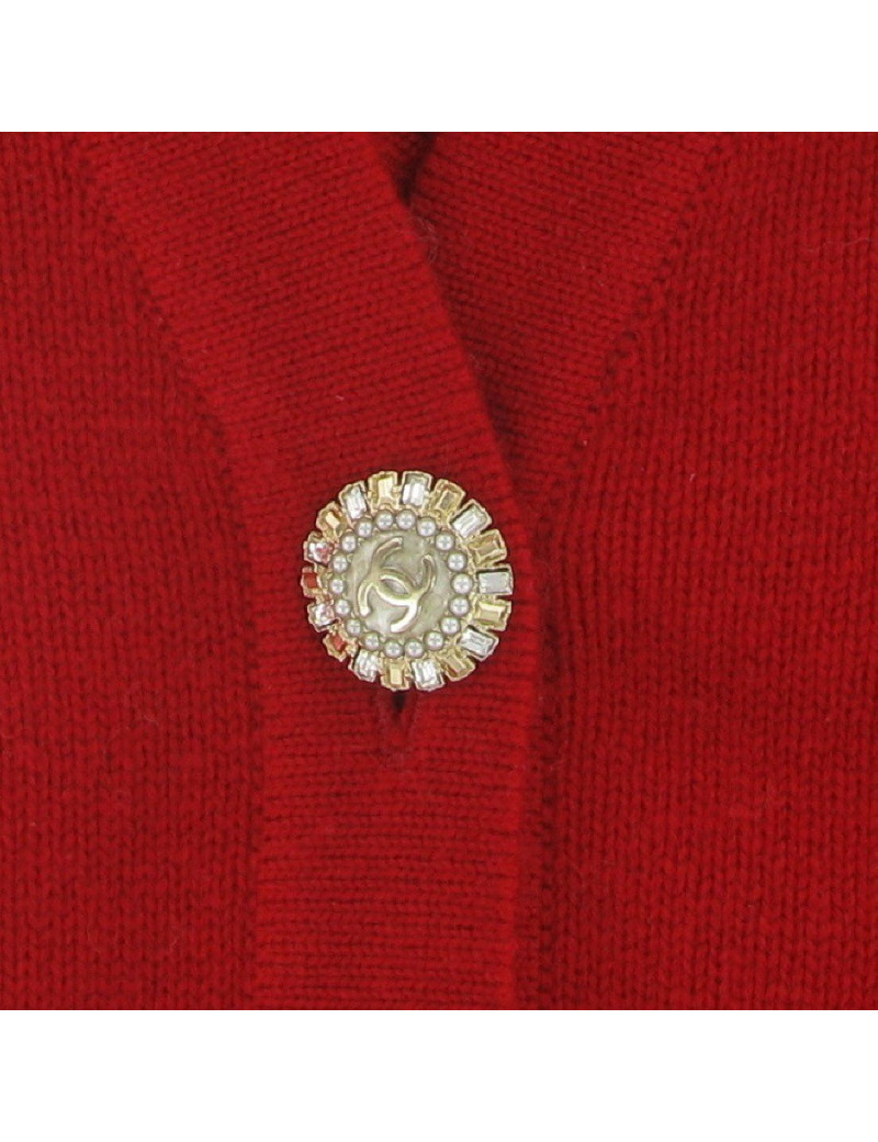 Long waistcoat CHANEL red cashmere