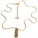 DIOR necklace with "Dior" plate Golden