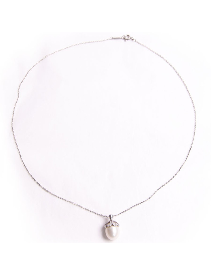 Collier TIFFANY & Co chaîne argent et perle d'eau douce