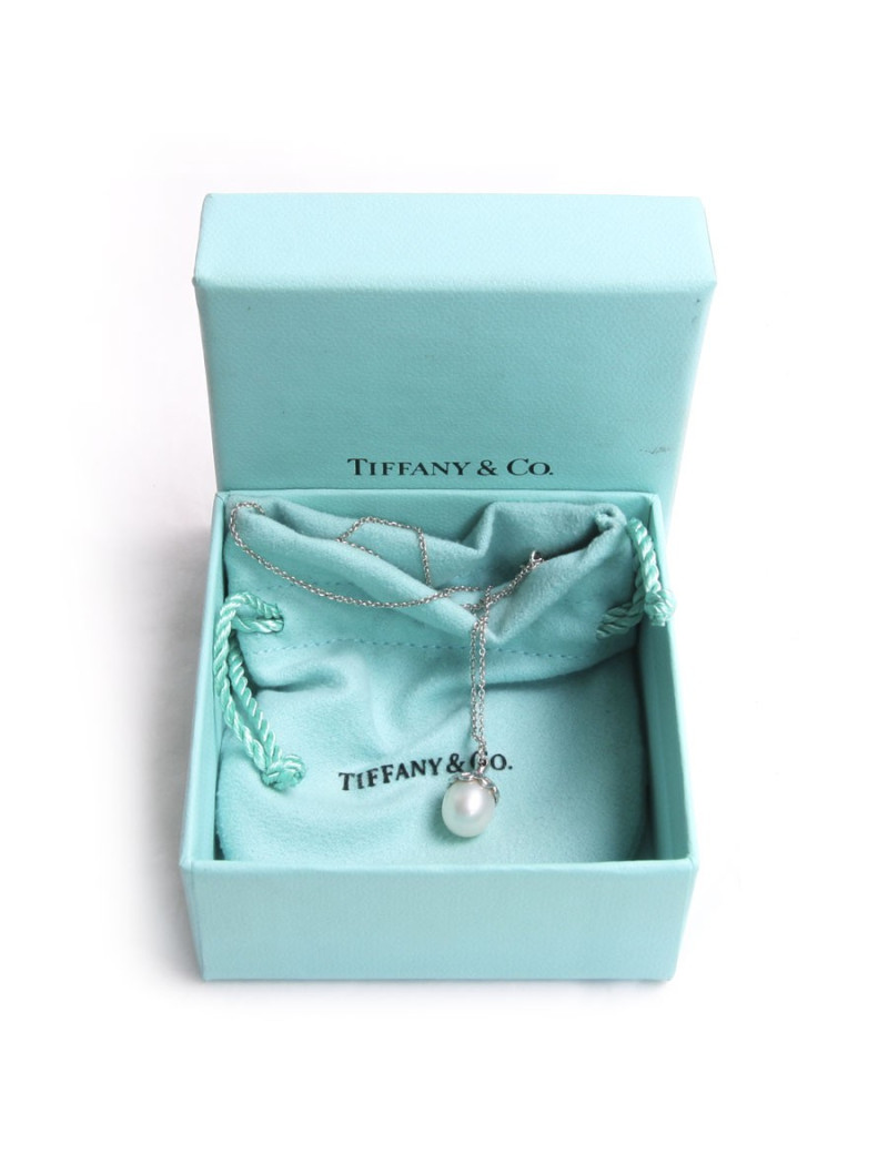 Collier TIFFANY & Co chaîne argent et perle d'eau douce