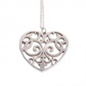TIFFANY & Co silver chain and openwork Heart Necklace