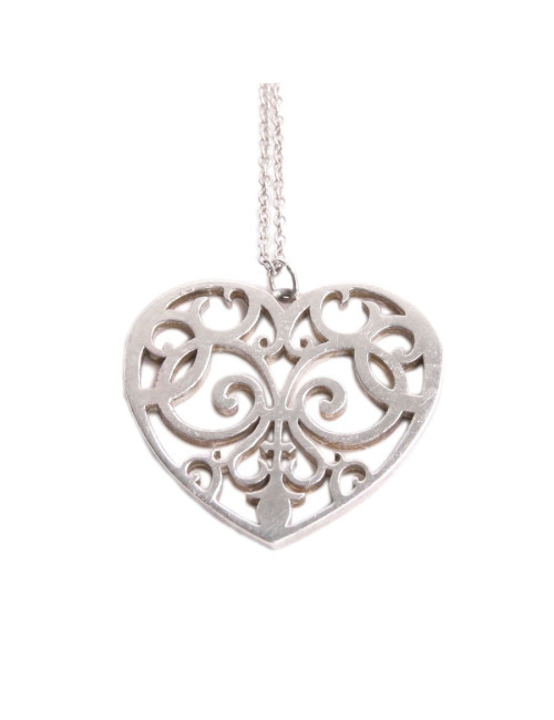 Collier TIFFANY & Co chaîne argent et cœur ajouré