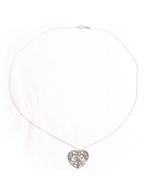 Collier TIFFANY & Co chaîne argent et cœur ajouré