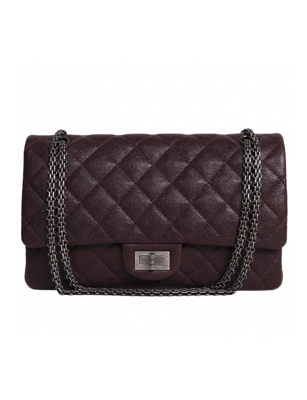 Bordeaux grained calf CHANEL 2.55 bag