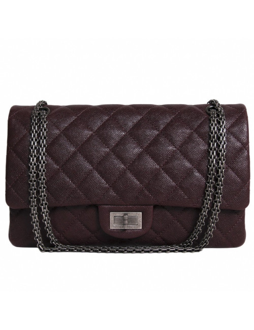 Bordeaux grained calf CHANEL 2.55 bag