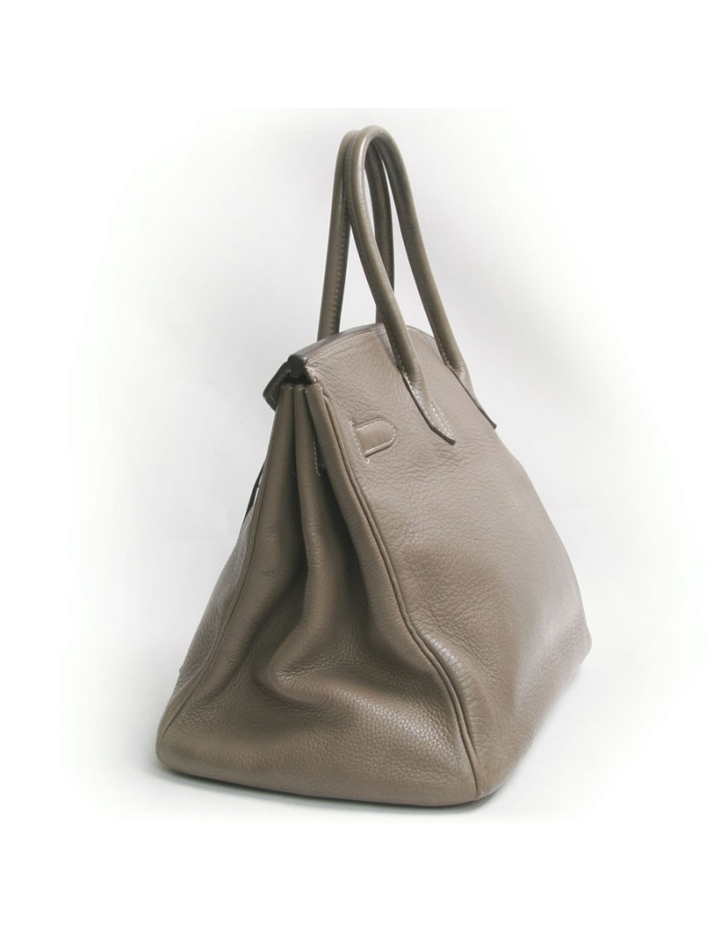 HERMES Birkin 35 taurillon clemence tow and silver palladium jewellery